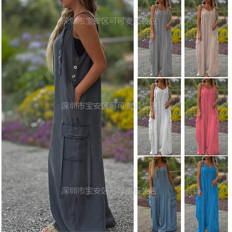Loose Summer Jumpsuit Casual L – Jumpsuit Linen Relaxed recenzja i cena