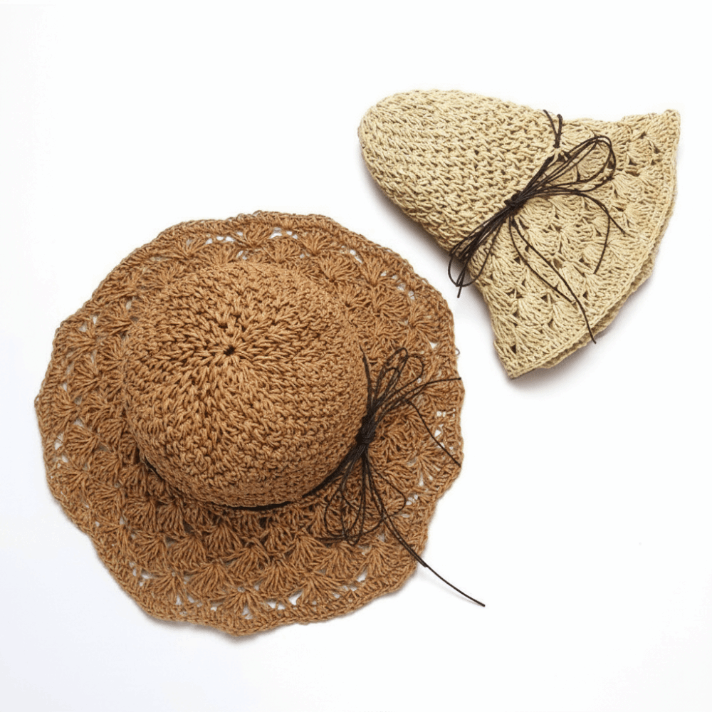 Handwoven Crochet Straw Hat Fo – Hat Floppy Wide recenzja i cena