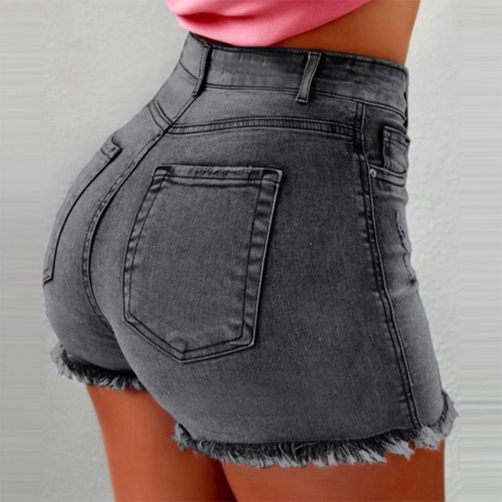 Women's High Waisted Denim Sho – Shorts Denim Frayed recenzja i cena