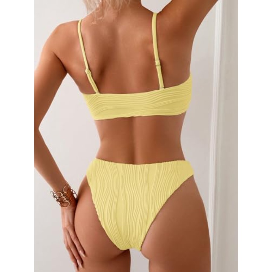 Fanuerg Women's Ribbed Bikini  – Swimsuit Bikini Ruched recenzja i cena
