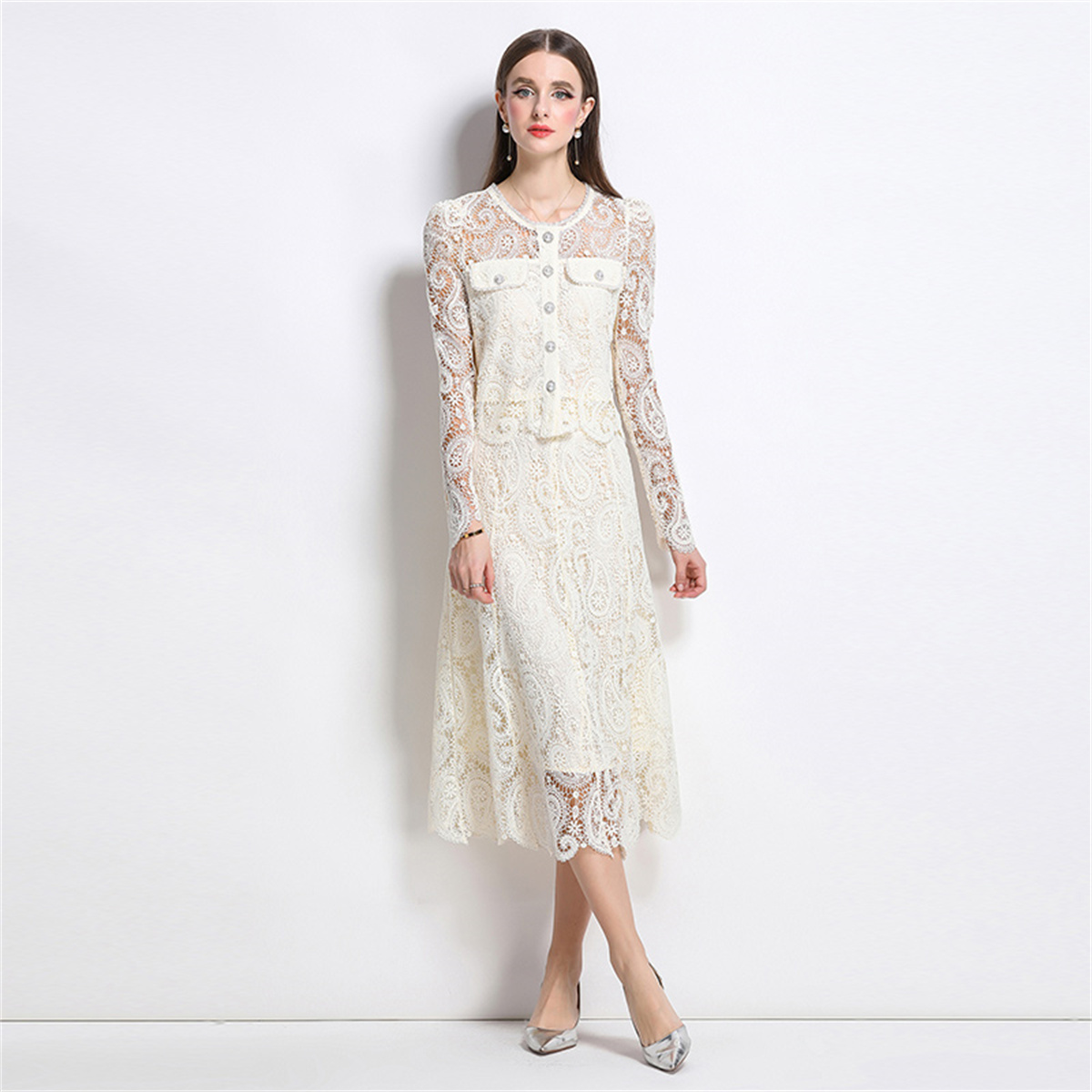 Spring Sweet Lace Flower Embro – Midi Skirt Floral recenzja i cena