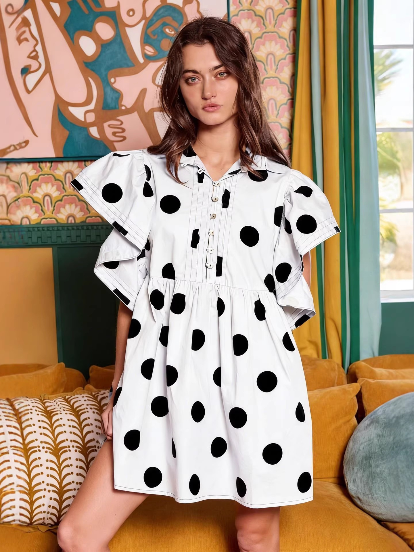 Spring Summer Polka Dot Print  – Blouse Off Shoulder recenzja i cena