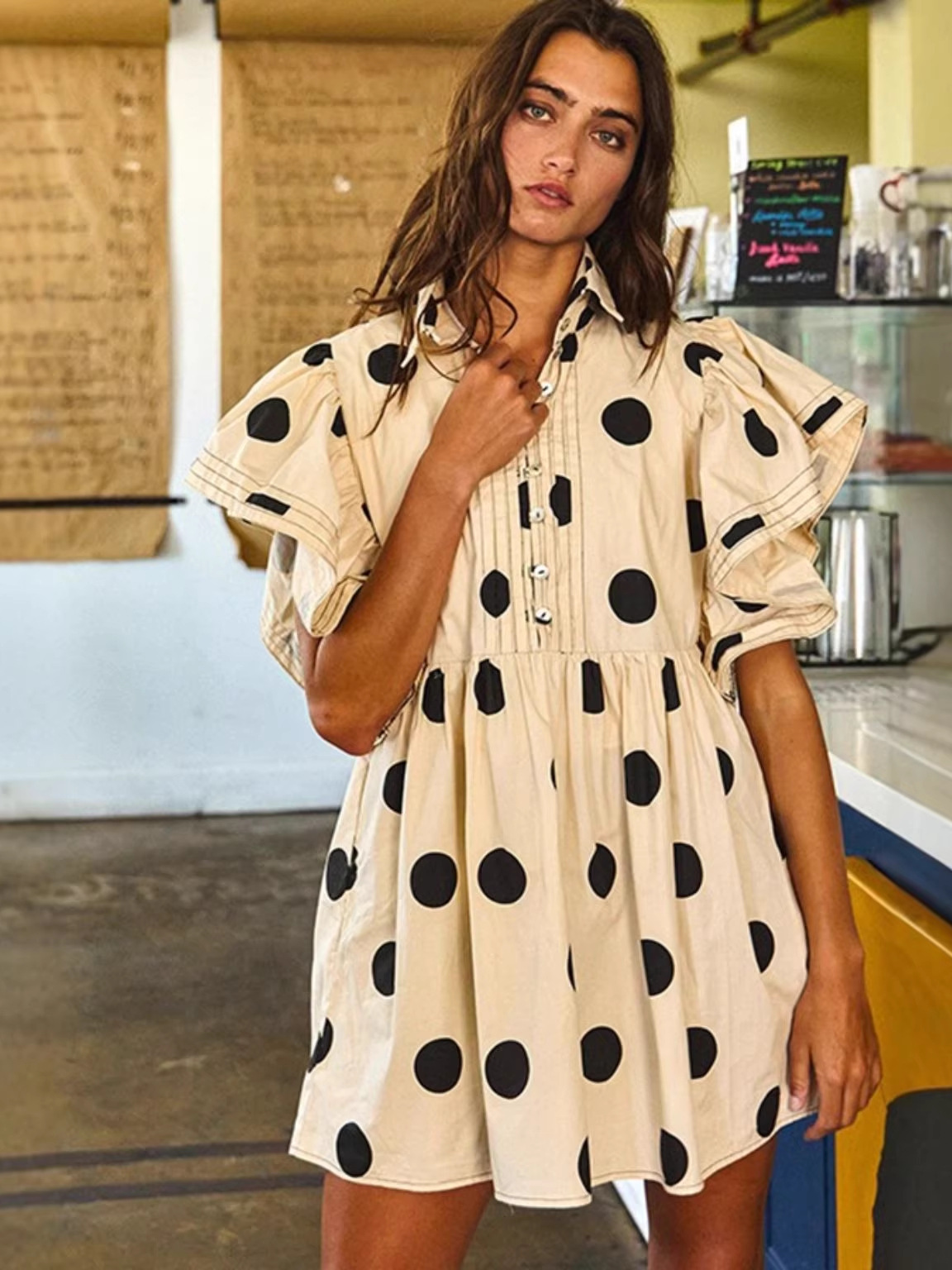Spring Summer Polka Dot Print  – Blouse Off Shoulder recenzja i cena