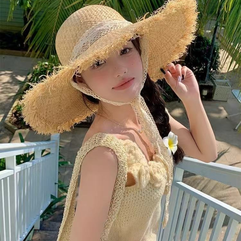 Women Raffia Straw Sun Hat Wid – Hat Floppy Wide recenzja i cena