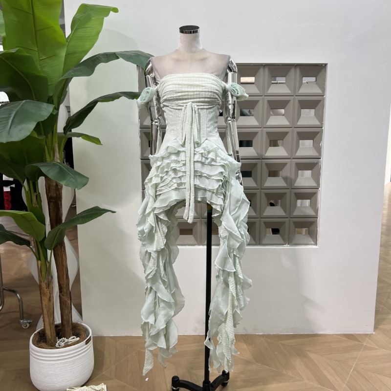 KBQ Solid Spliced Tassel Irreg – Maxi Dress Halter recenzja i cena