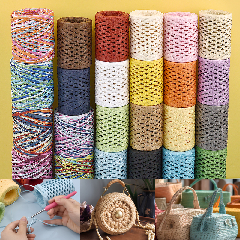 100M Natural Raffia Straw Yarn – Crochet Bag Raffia recenzja i cena