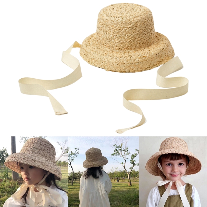 Handwoven Kids Straw  Cap Girl – Hat Floppy Wide recenzja i cena