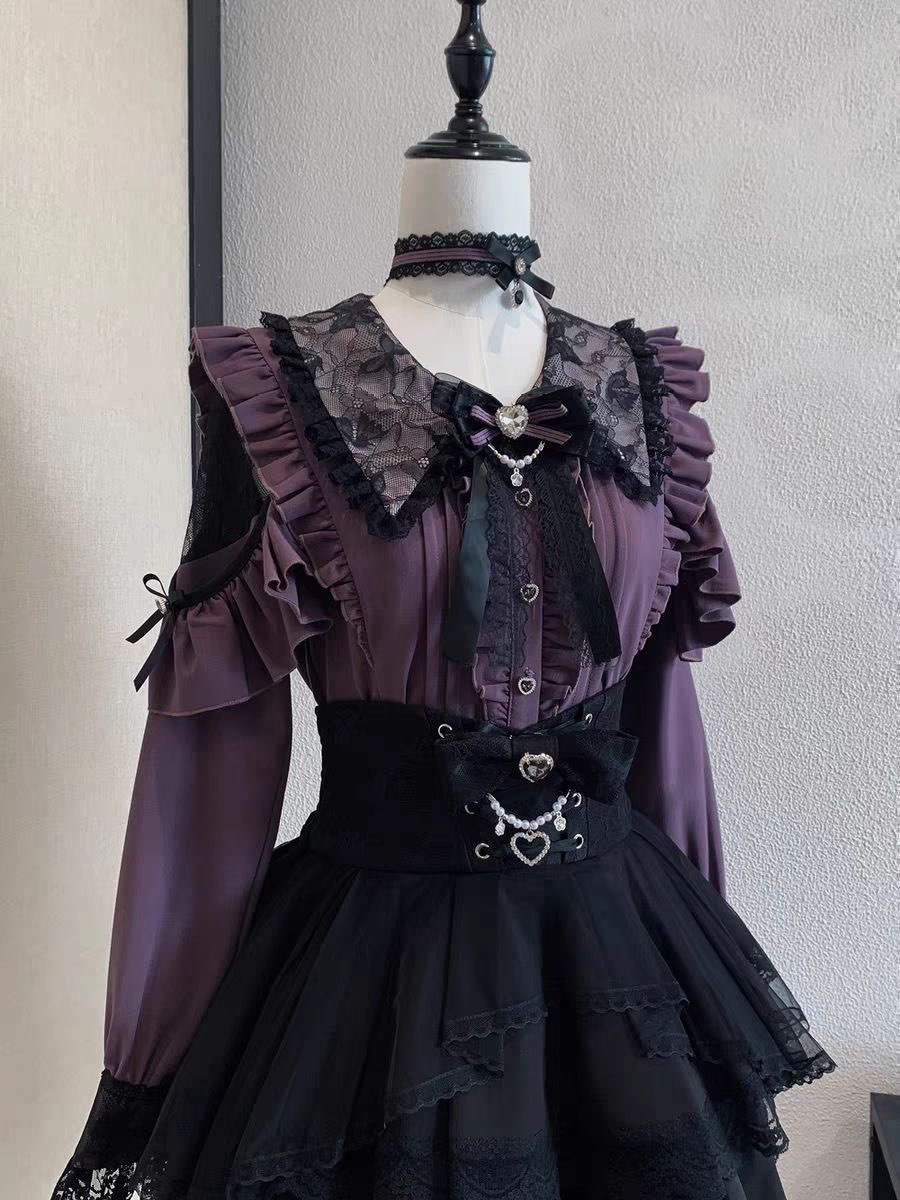 Harajuku Kawaii Skirt Sets Wom – Blouse Off Shoulder recenzja i cena