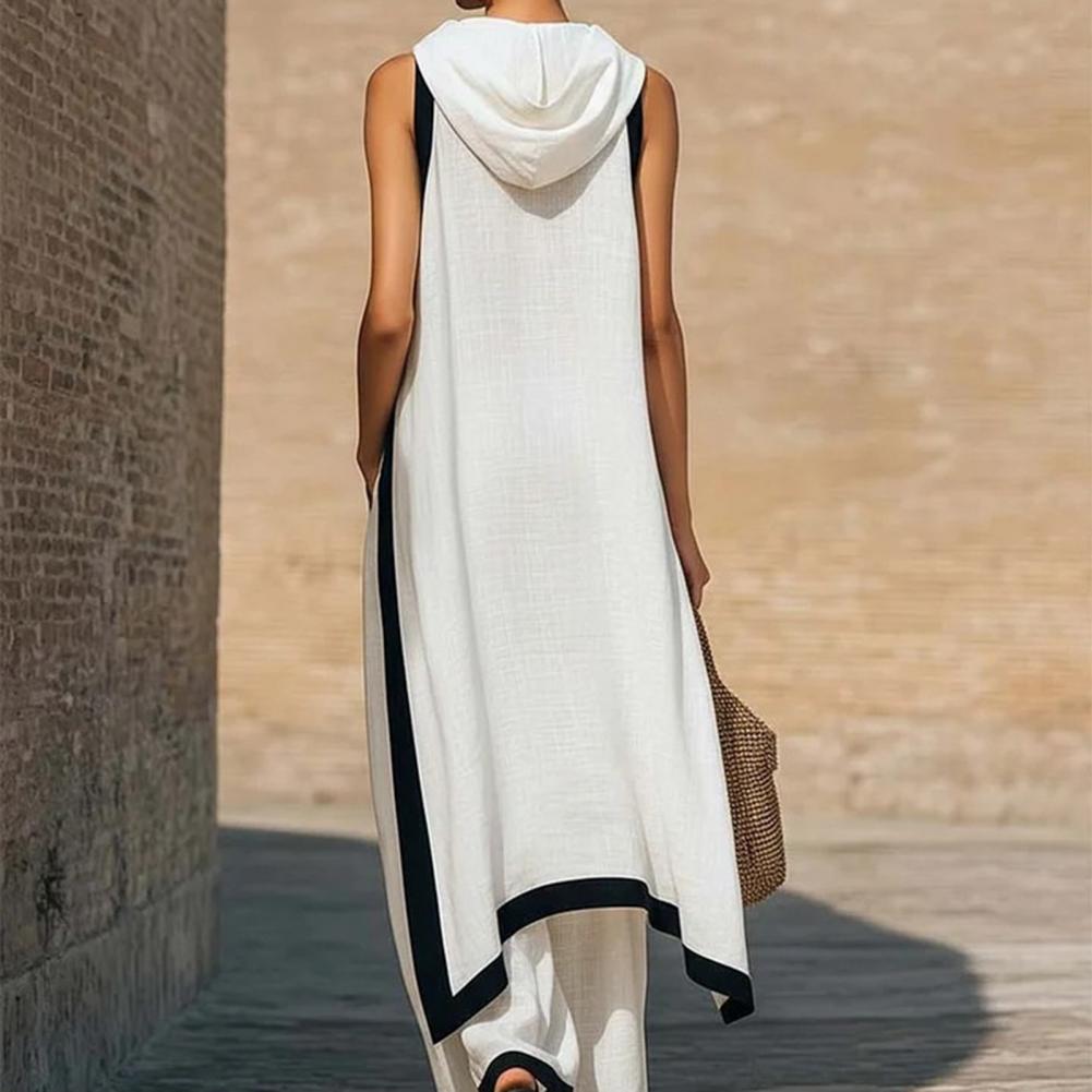 Women Color Block Cotton Linen – Linen Pant Wide recenzja i cena