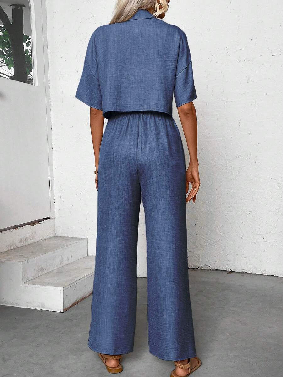 Womens Linen Short Sleeve Shir – Linen Pant Wide recenzja i cena