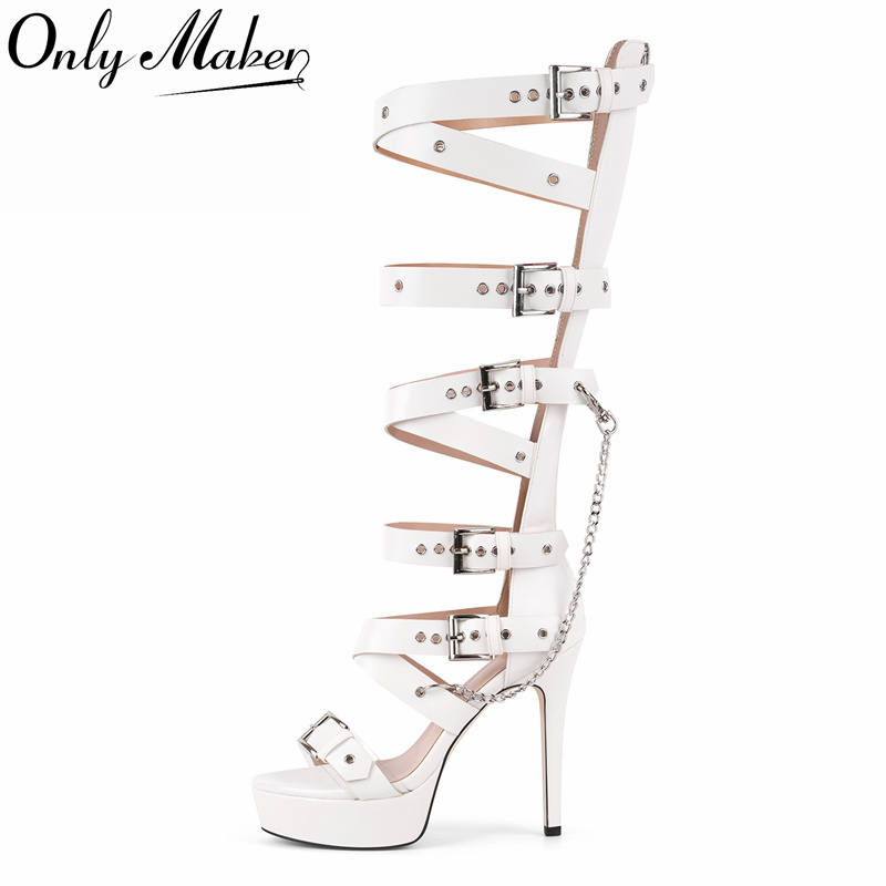 Onlymaker Platform Knee High E – Sandal Strappy Heeled recenzja i cena