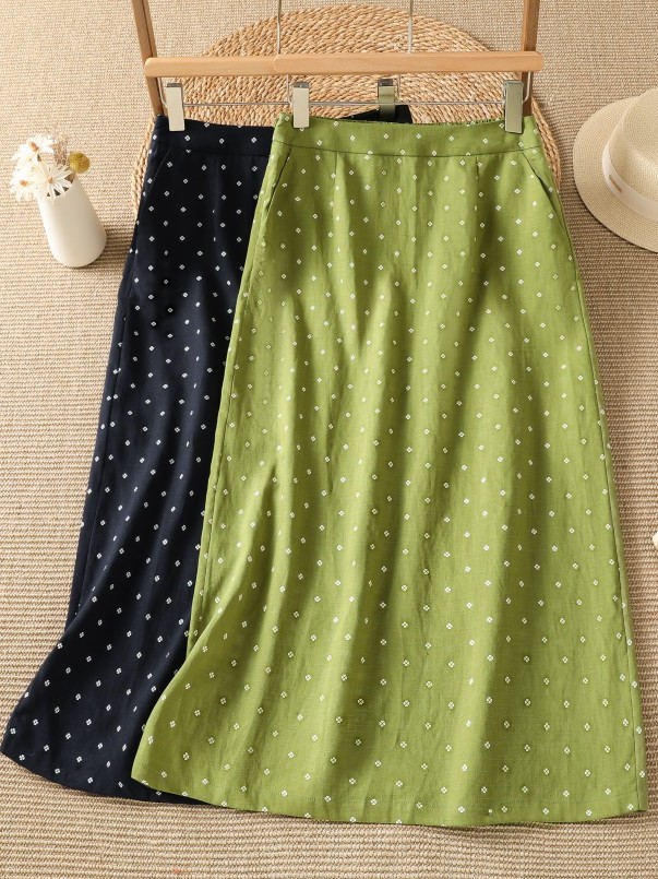 High Waist Floral Half Skirt T – Midi Skirt Floral recenzja i cena