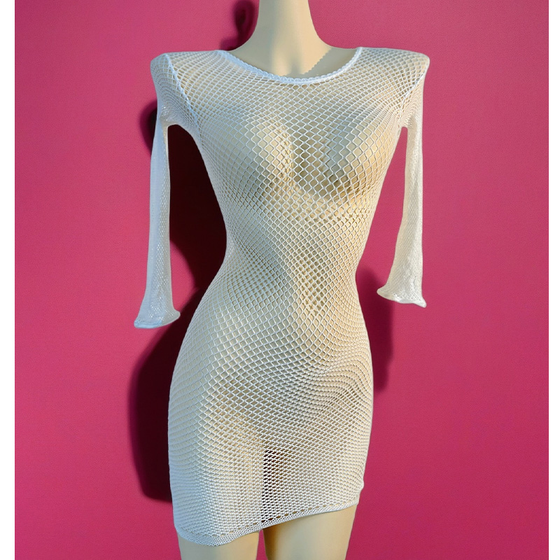 1PC Women Fishnet Cover Up Wit – Cover Up Kaftan recenzja i cena