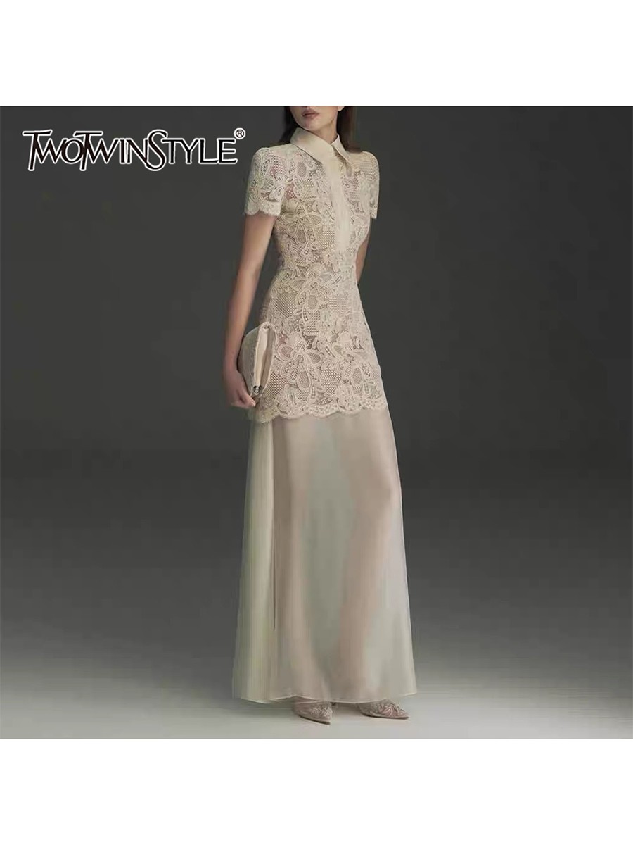 TWOTWINSTYLE Patchwork Lace Dr – Linen Dress Wrap recenzja i cena