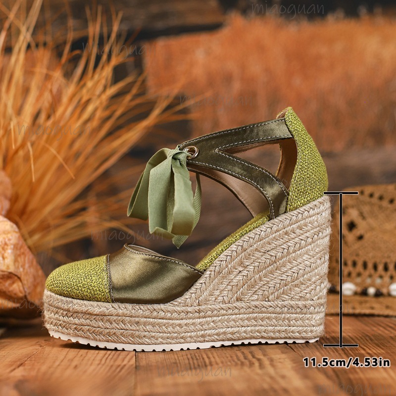 Round Toe Cover Heel Women's L – Wedge Espadrille Women recenzja i cena