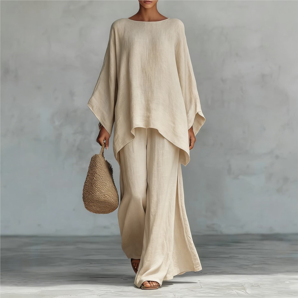 Fashion Linen Loose Long-sleev – Linen Pant Wide recenzja i cena