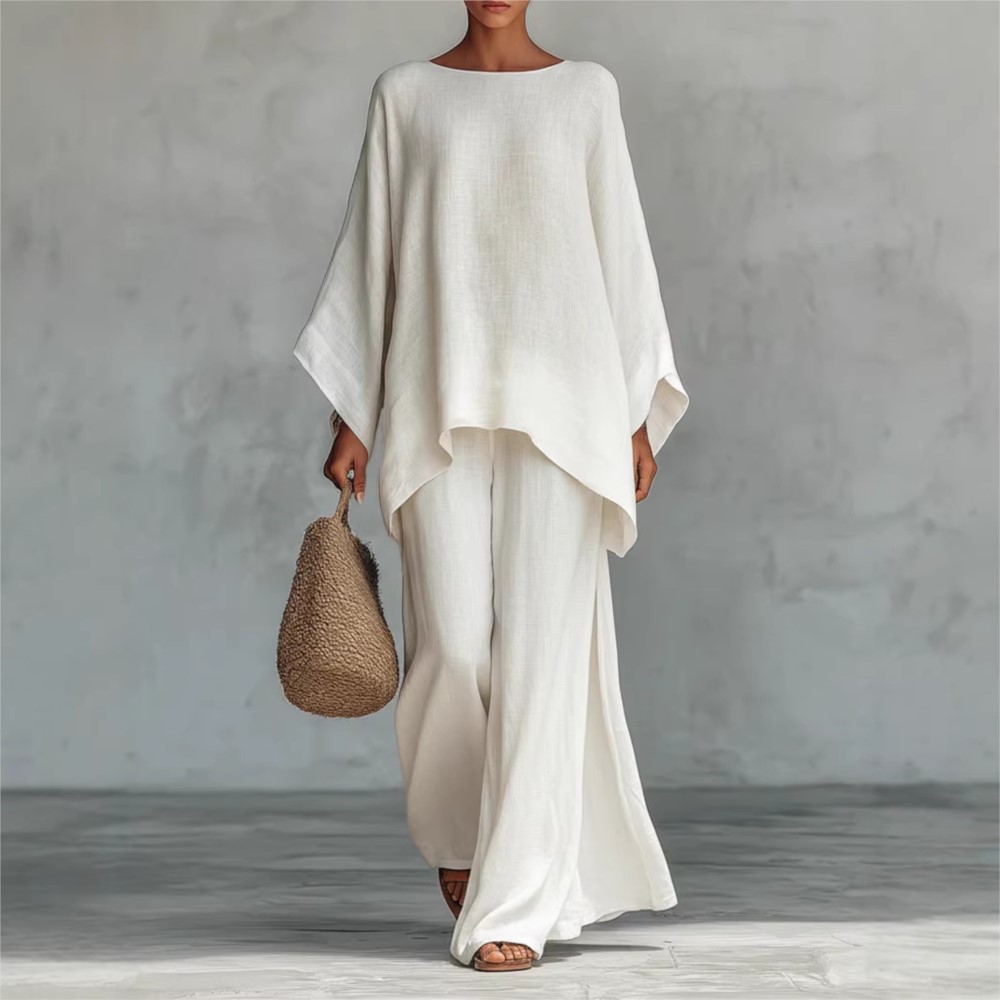 Fashion Linen Loose Long-sleev – Linen Pant Wide recenzja i cena
