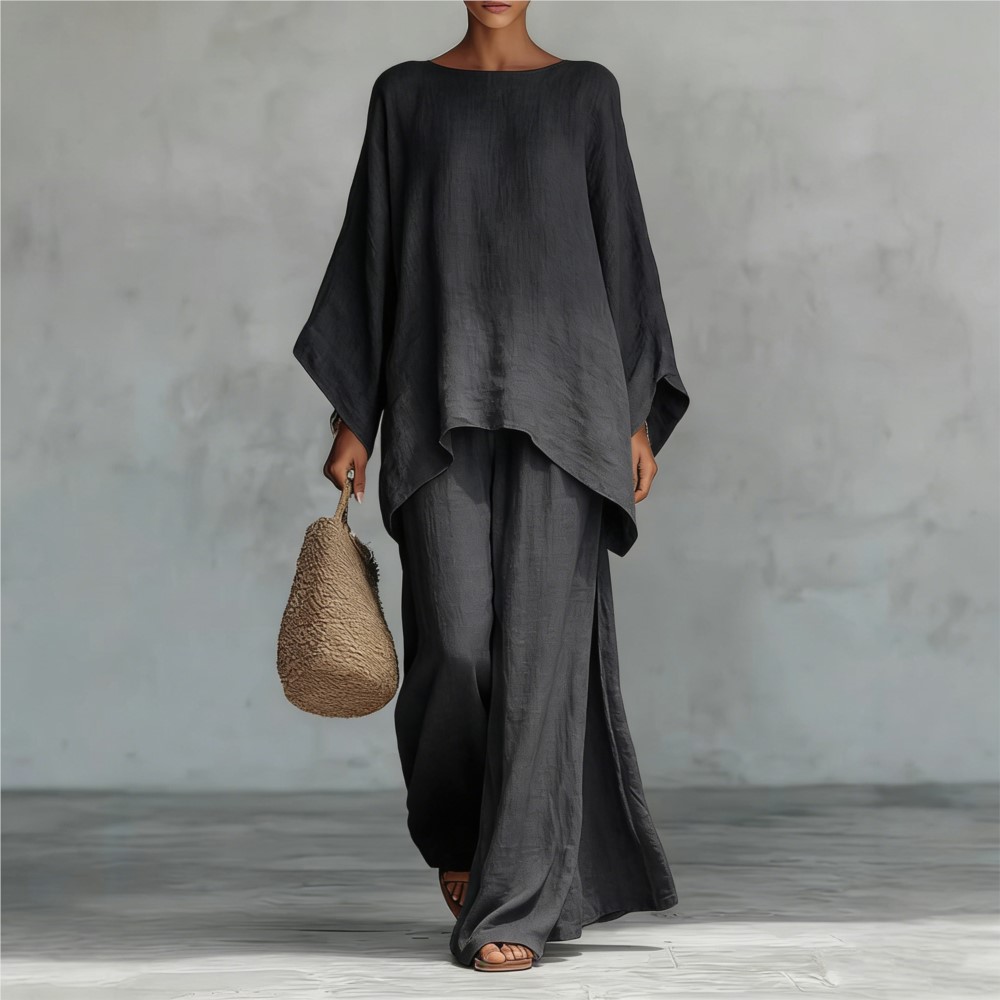 Fashion Linen Loose Long-sleev – Linen Pant Wide recenzja i cena