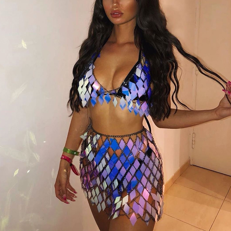 FestivalQueen Women's Sequined – Crop Top Crochet recenzja i cena