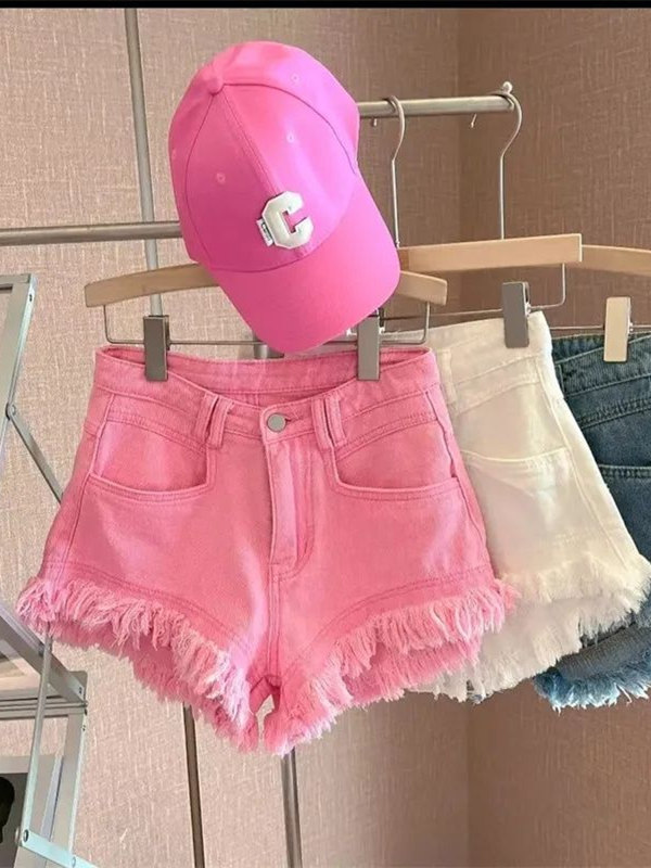 Outlet Korean Style Casual Hon – Shorts Denim Frayed recenzja i cena