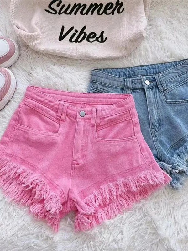 Outlet Korean Style Casual Hon – Shorts Denim Frayed recenzja i cena