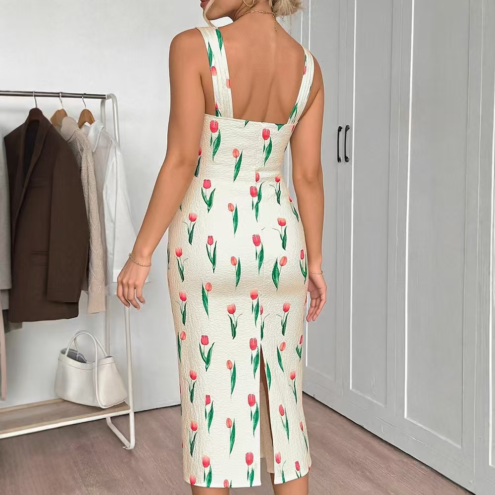 Fashionable Floral Print Crop  – Midi Skirt Floral recenzja i cena