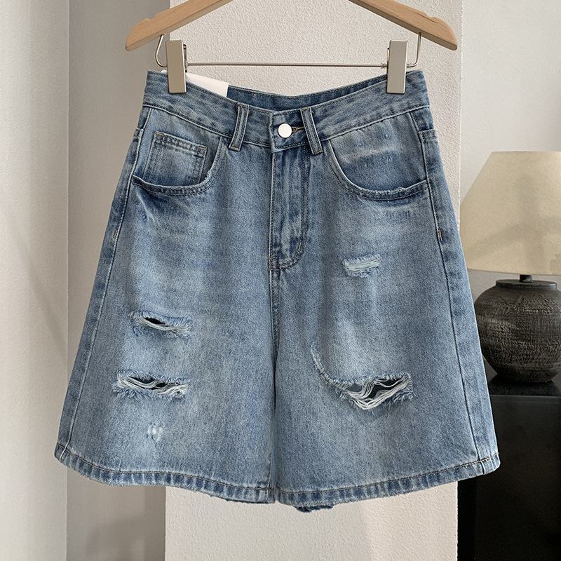 Denim Short Pant Women Jeans V – Shorts Denim Frayed recenzja i cena