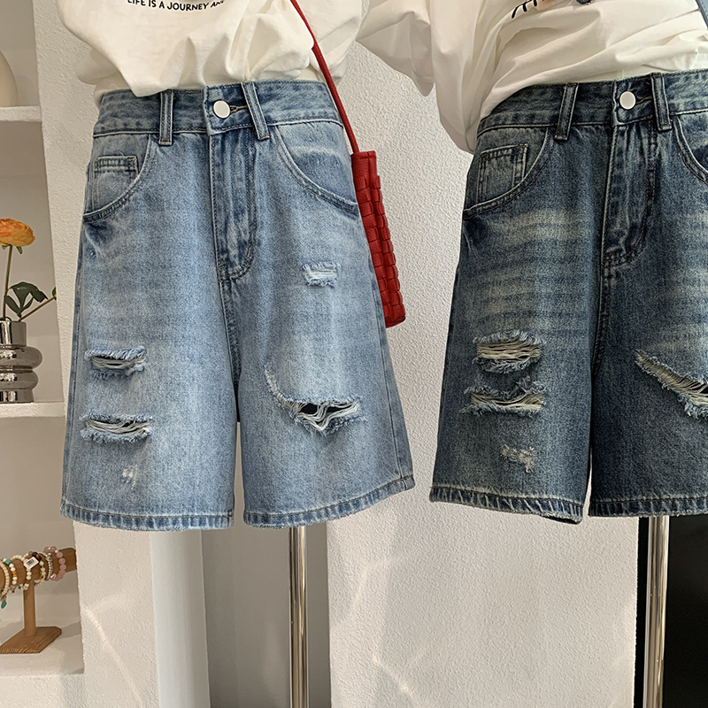 Denim Short Pant Women Jeans V – Shorts Denim Frayed recenzja i cena