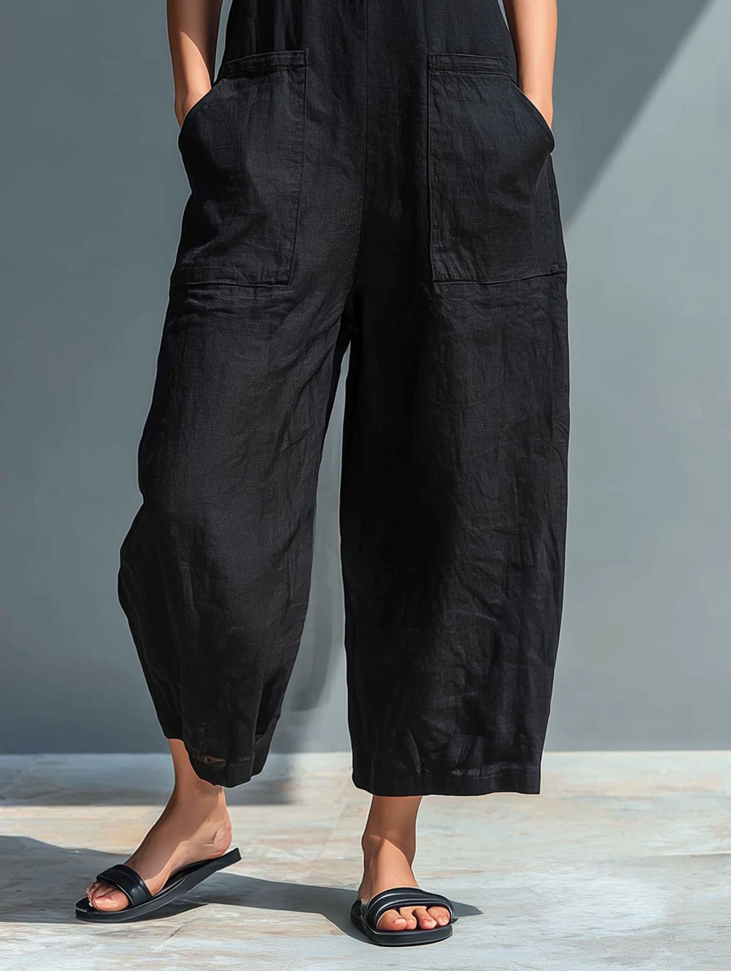 Summer Women's Clothing Sleeve – Jumpsuit Linen Relaxed recenzja i cena