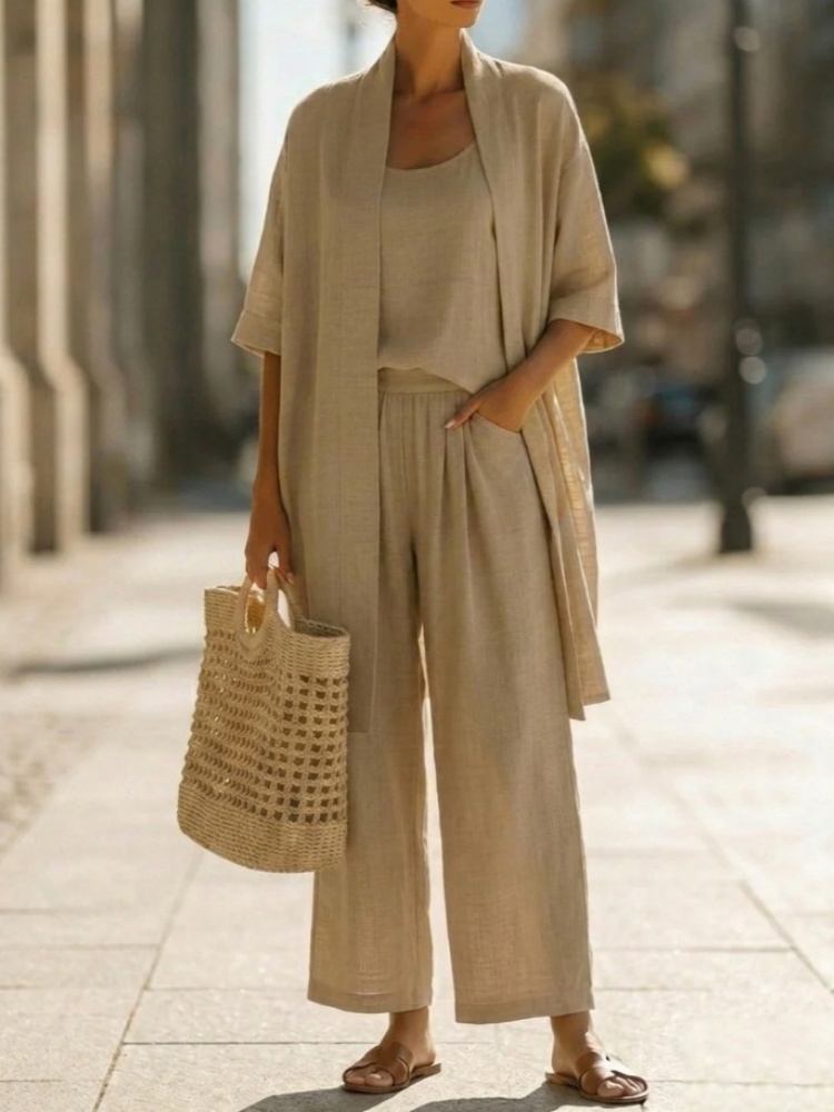Casual Solid Cotton Linen Loos – Linen Pant Wide recenzja i cena