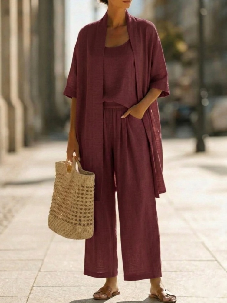 Casual Solid Cotton Linen Loos – Linen Pant Wide recenzja i cena