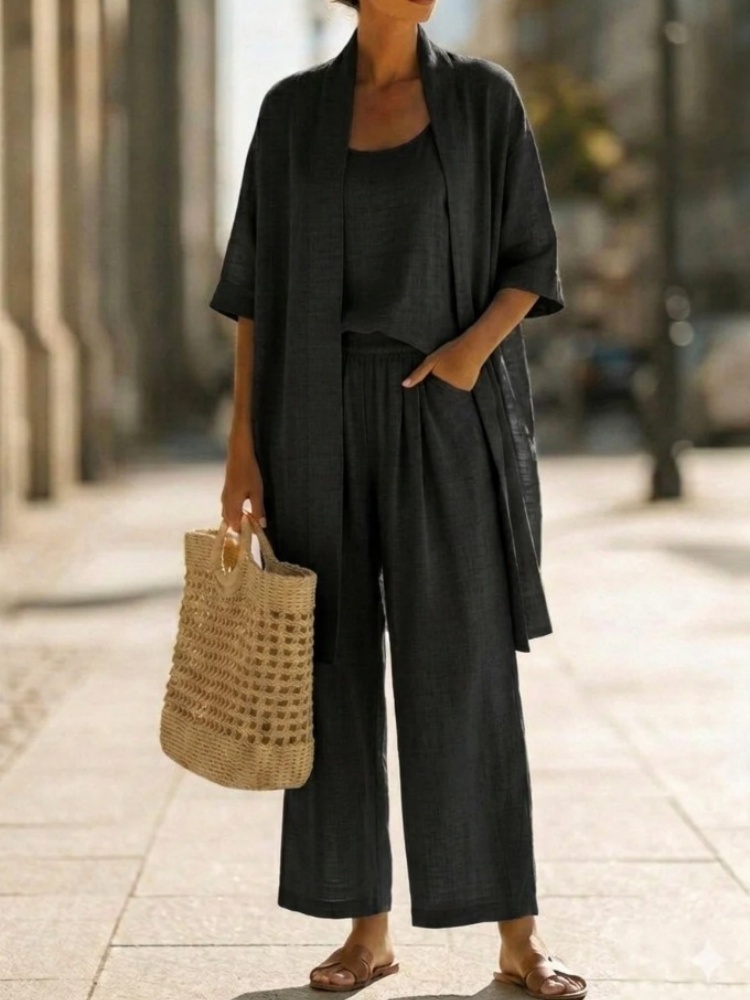 Casual Solid Cotton Linen Loos – Linen Pant Wide recenzja i cena