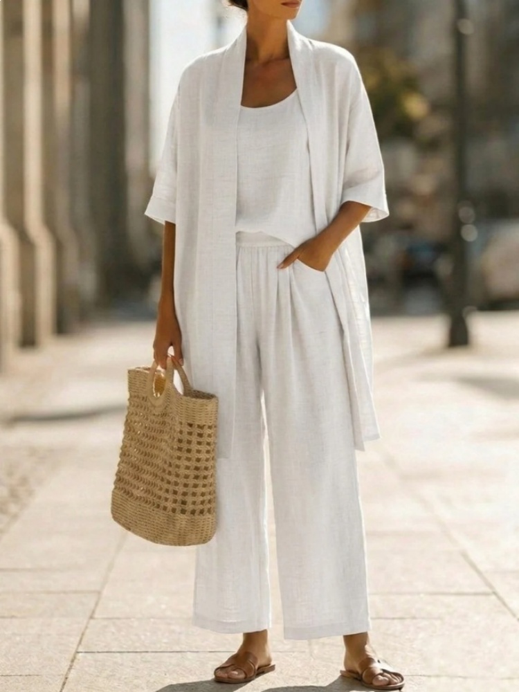 Casual Solid Cotton Linen Loos – Linen Pant Wide recenzja i cena