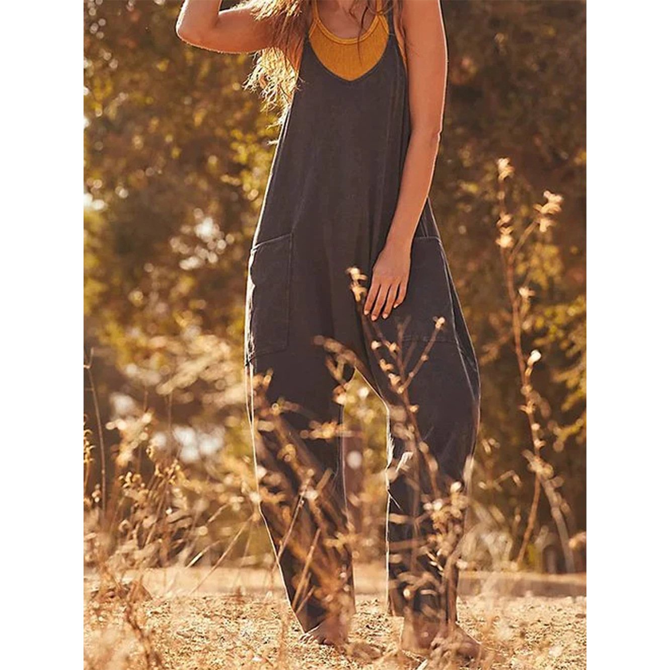 Loose Summer Jumpsuit Casual   – Jumpsuit Linen Relaxed recenzja i cena