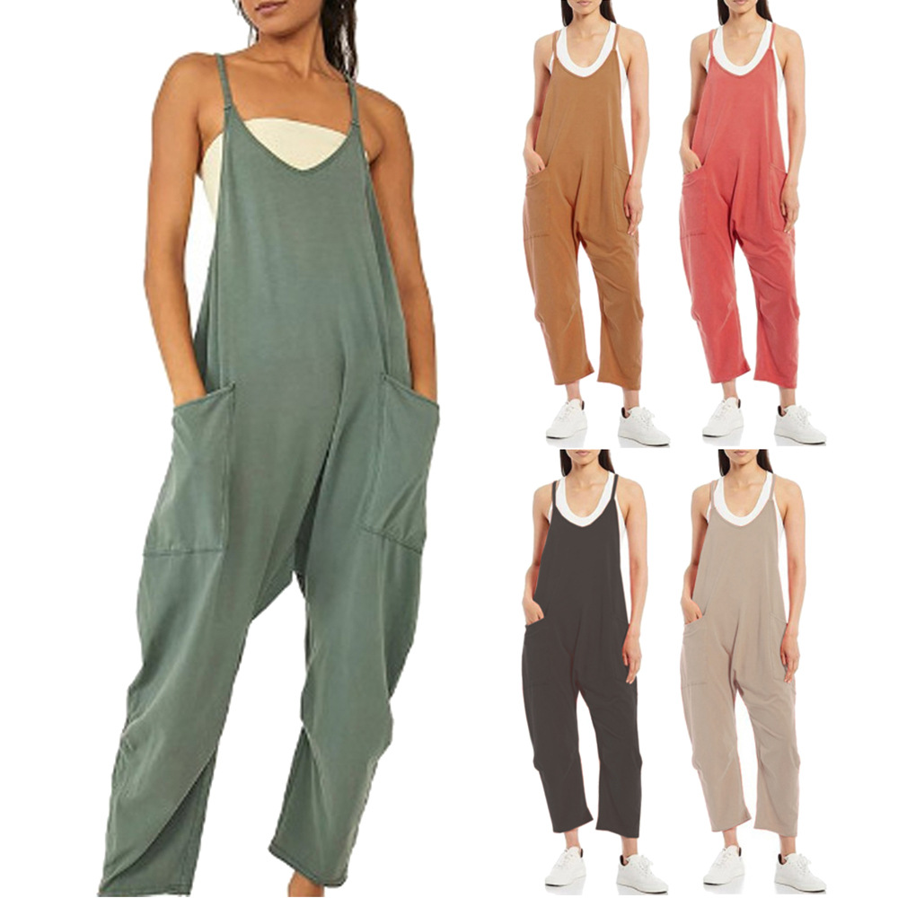 Loose Summer Jumpsuit Casual   – Jumpsuit Linen Relaxed recenzja i cena