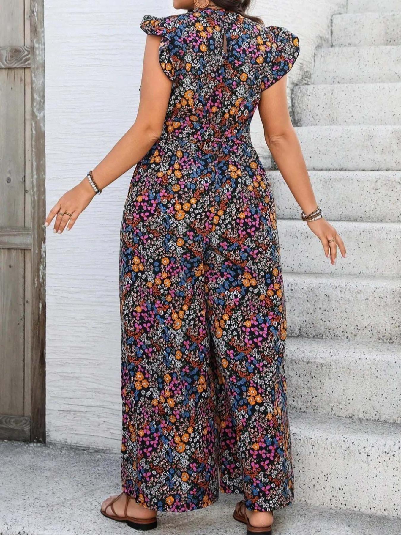 【Plus Size】 Floral Print Tie S – Romper Floral Print recenzja i cena