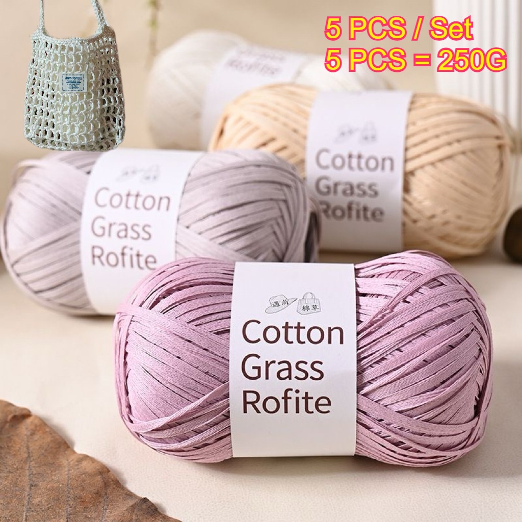5PCS 250g Raffia Paper Rope Kn – Crochet Bag Raffia recenzja i cena