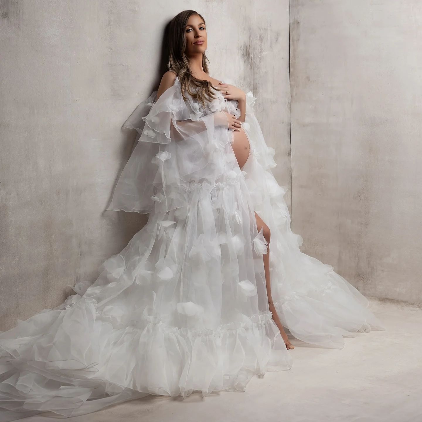 White Floral Tulle Bridal Wrap – Kimono Sheer Floral recenzja i cena