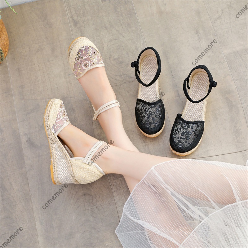 Women's Lace Mesh Espadrille W – Wedge Espadrille Women recenzja i cena