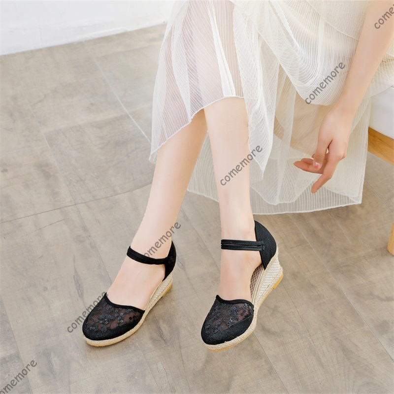 Women's Lace Mesh Espadrille W – Wedge Espadrille Women recenzja i cena