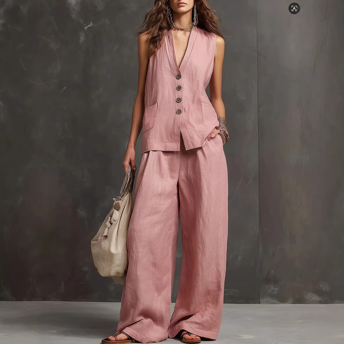 2026 summer women's clothing l – Linen Pant Wide recenzja i cena