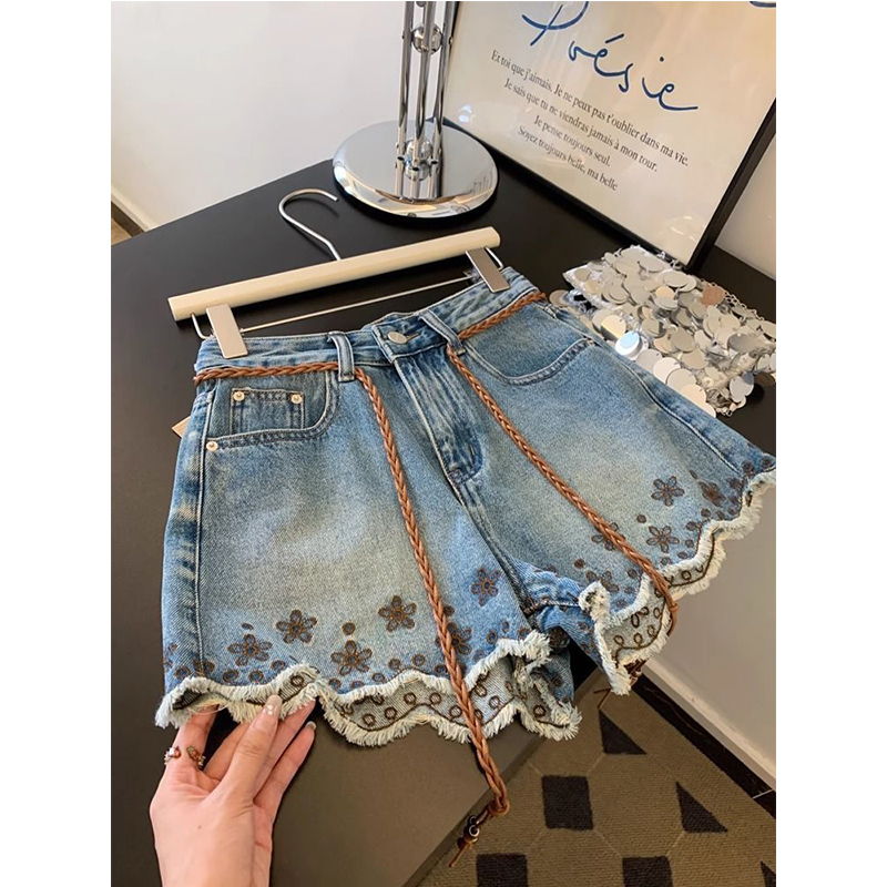 Breathable Vintage Denim Short – Shorts Denim Frayed recenzja i cena