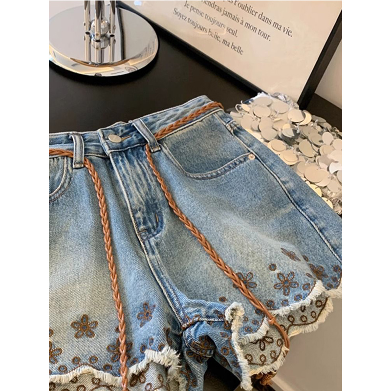 Breathable Vintage Denim Short – Shorts Denim Frayed recenzja i cena