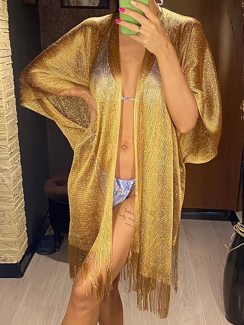 Tassel Gold Bikini Cover Up Se – Cover Up Kaftan recenzja i cena