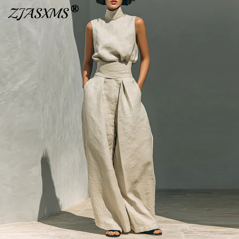 Vintage Solid Cotton Linen Sui – Linen Pant Wide recenzja i cena