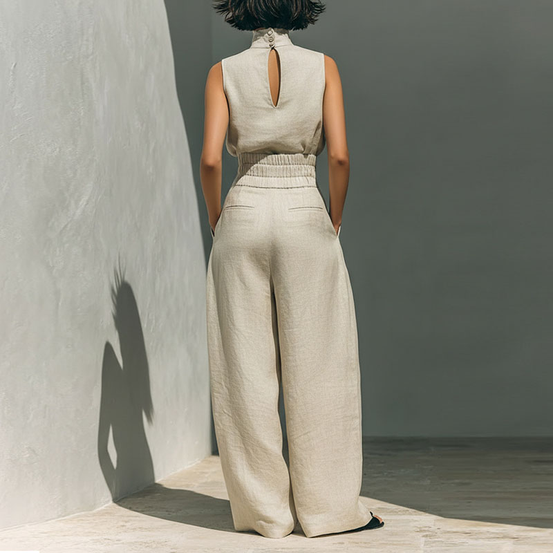 Vintage Solid Cotton Linen Sui – Linen Pant Wide recenzja i cena