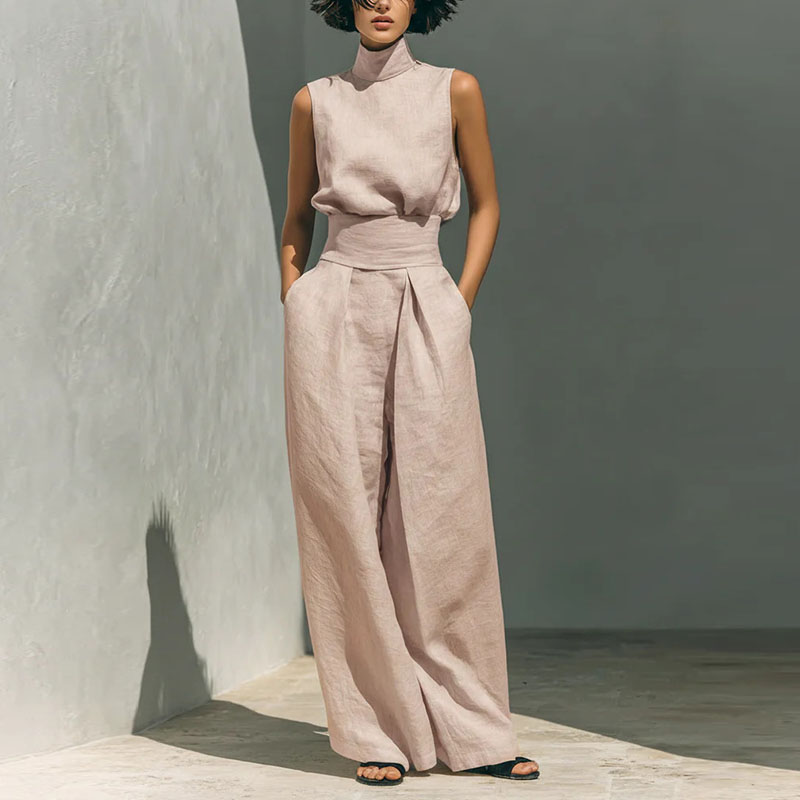 Vintage Solid Cotton Linen Sui – Linen Pant Wide recenzja i cena