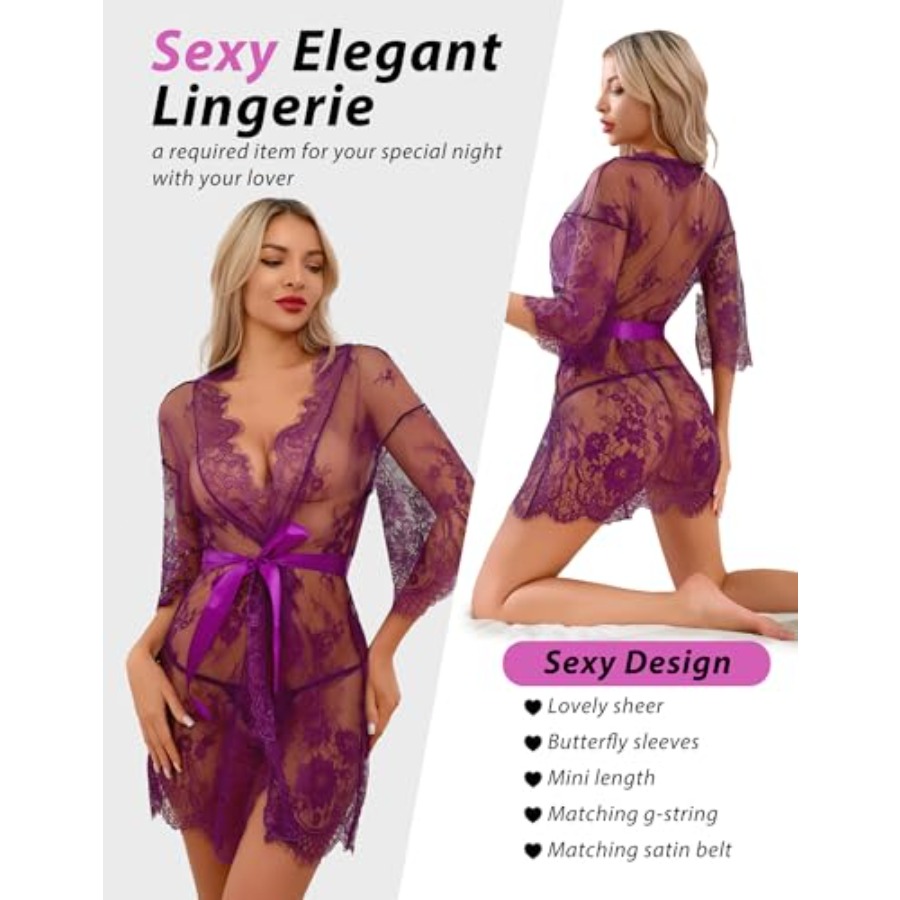Narcisse Women's Floral Lace K – Kimono Sheer Floral recenzja i cena