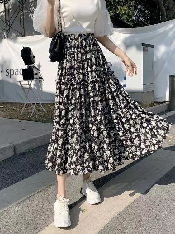 Floral Print A-Line Midi Skirt – Midi Skirt Floral recenzja i cena