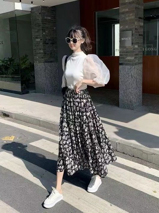 Floral Print A-Line Midi Skirt – Midi Skirt Floral recenzja i cena